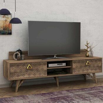 Meuble TV CAMINO Noyer 180x29,5x49cm 2