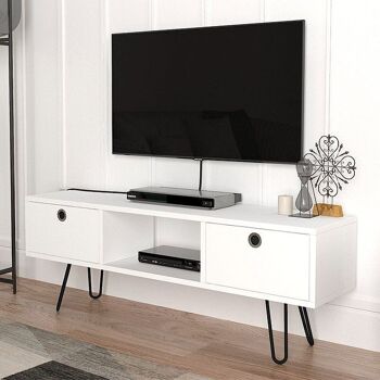 Meuble TV DOT Blanc 120x29,5x43cm 2