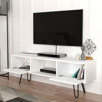 Meuble TV DOT Blanc 120x29,5x43cm 3