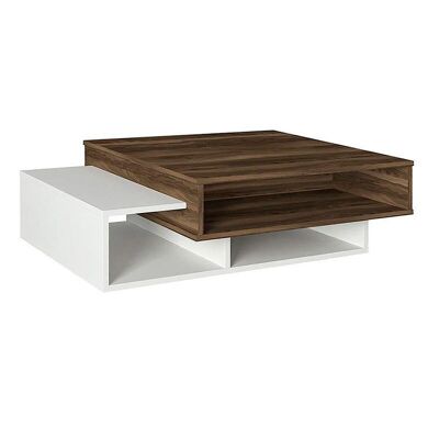 Coffee Table BIANCA White/Walnut