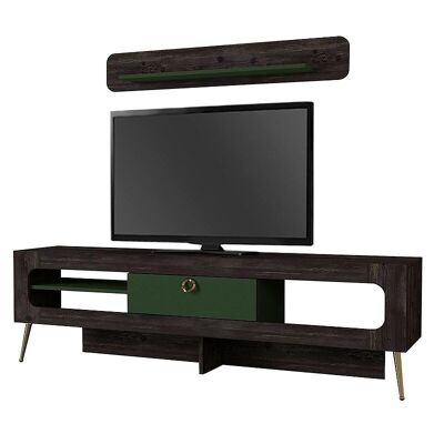 Mueble TV CAMINO Negro/Oliva