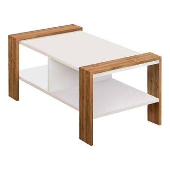 Table Basse CAMBIO Blanc - Noyer 90x60x42cm 1