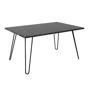 Table basse LARISSA effet marbre noir 90x60x46,8cm 1