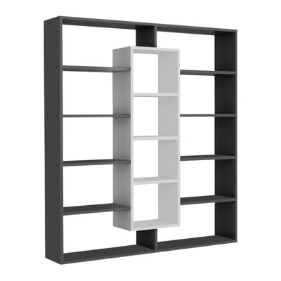 Bookcase STEFANIE Black - White 125x22x135.7cm