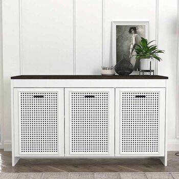 Buffet OMNIA Blanc - Noir 120x45x75cm 4