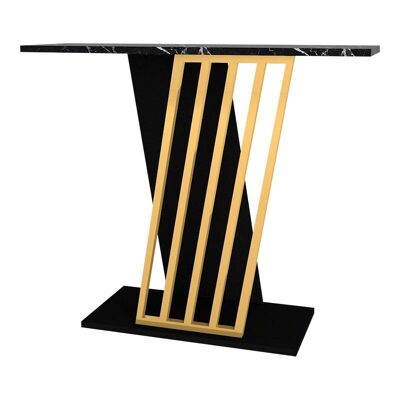 Console Table JAKARTA Black Marble Effect - Gold 90x29,6x76,8cm