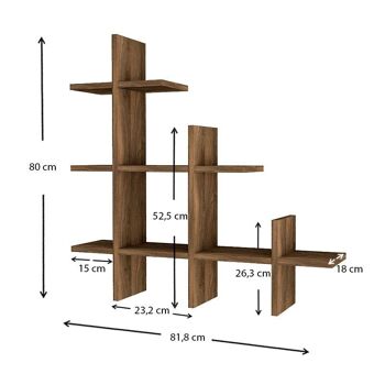 Mur auto IGNATIO Noyer 81,8x18x80cm 3