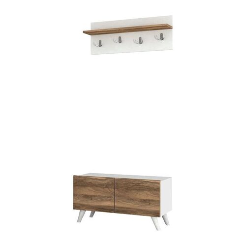 Entryway Furniture GIUSEPPE White - Walnut 80x31,3x41,5cm