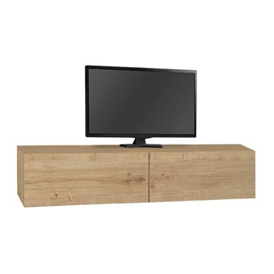Wall TV Stand STEFANO with LED Oak 135x316x25cm