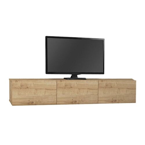 Wall TV Stand CLAUDIA with LED Oak 180x295x295cm