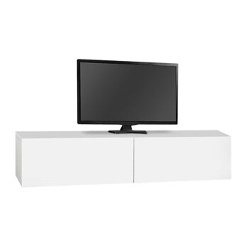 Meuble TV mural STEFANO avec LED Blanc 135x316x25cm 1