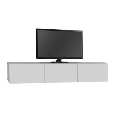 Wall TV Stand CLAUDIA with LED White 180x295x295cm