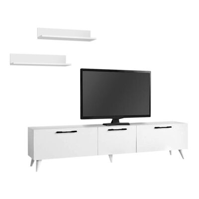 Ensemble meuble TV MARA Blanc 180x31,3x42cm