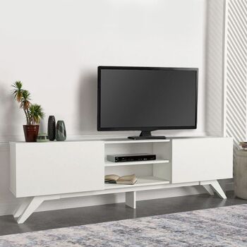 Meuble TV OBLIO Blanc 180x31,3x58cm 2