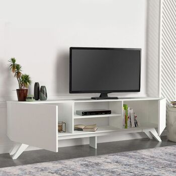 Meuble TV OBLIO Blanc 180x31,3x58cm 3