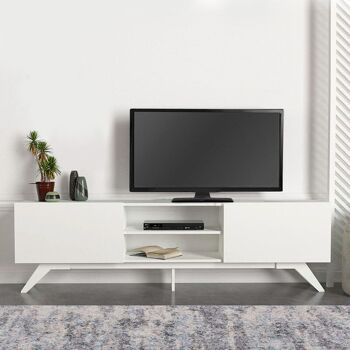 Meuble TV OBLIO Blanc 180x31,3x58cm 4