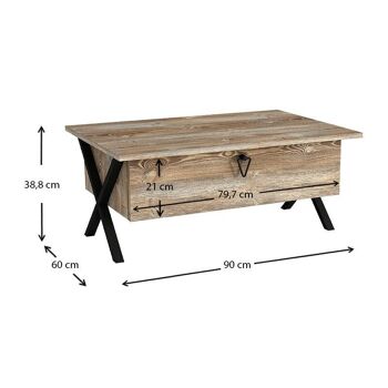 Table basse RAMONA Vintage 90x60x38,8cm 5