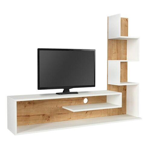 TV Stand MAURICE White - Oak