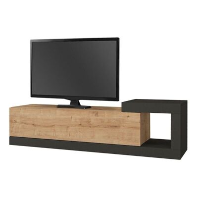 Mueble TV PURE Roble - Antracita 150x29,6x38,6cm