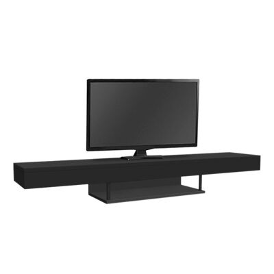 Mueble TV de Pared CARUSSO con LED Negro 150x296x22cm