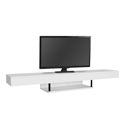Wall TV Stand CARUSSO with LED White 150x296x22cm