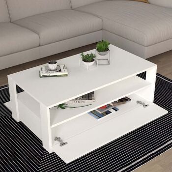 Table basse LAUSANNE Blanc 110x60x40cm 3