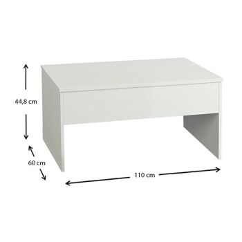 Table basse AVEC SECRETS Blanc 110x60x44.8cm 5