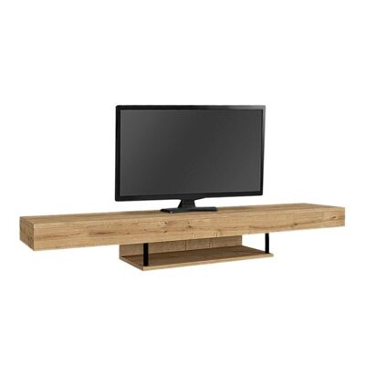 Wall TV Stand CARUSSO with LED Oak 150x296x22cm