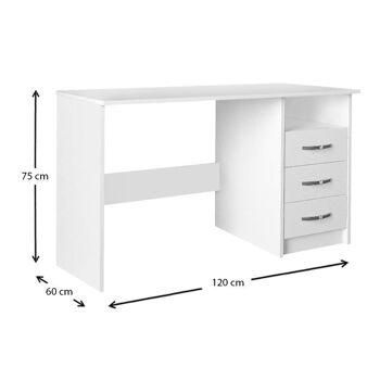 Bureau CAMINO Blanc 120x60x75cm 5