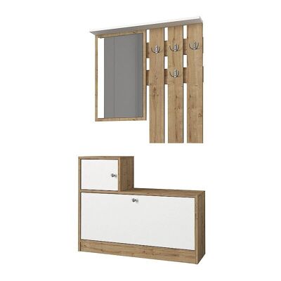 Entryway Furniture GERALD Oak - White 91.8x27x70cm