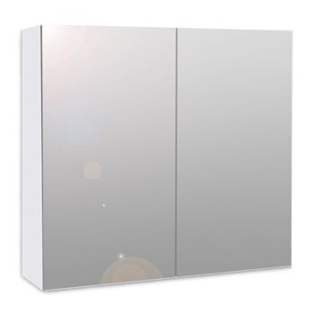 Meuble de Salle de Bain avec miroir ASHLEY Blanc 60x15x60cm 1