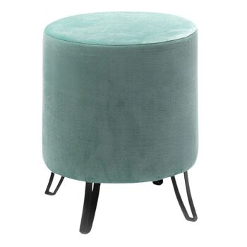 Tabouret Velours PARCY Menthe 40x40x40cm 1