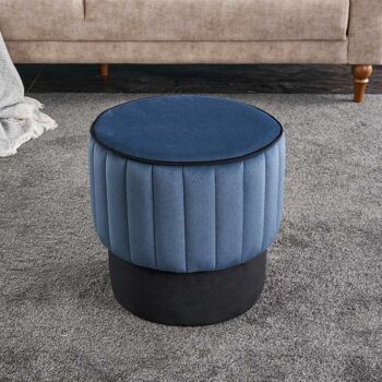 Tabouret en Velours TOMMY Bleu 2