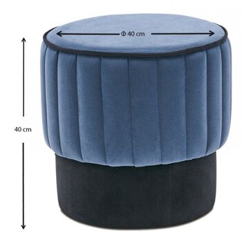 Tabouret en Velours TOMMY Bleu 4