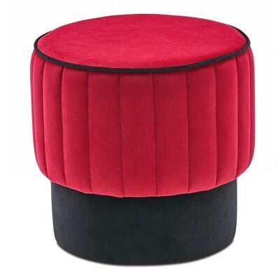 Tabouret en Velours TOMMY Rouge