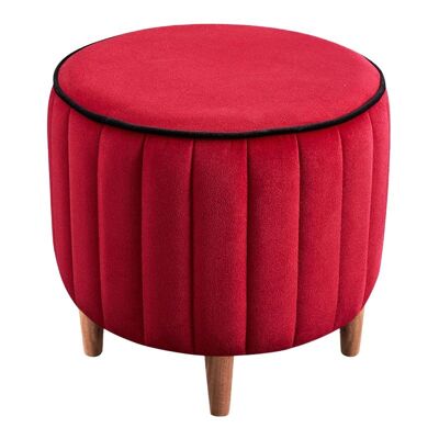 Tabouret en Velours SANDRA Rouge 40x40x40cm