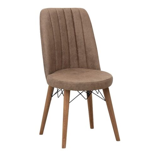 Dining Chair RALU Brown - Walnut legs 46x44x91cm