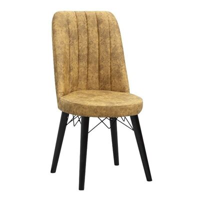 Dining room chair RALU fabric mustard-black feet 46x44x91cm