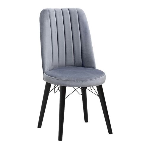 Dining Chair RALU fabric Grey - Black legs 46x44x91cm