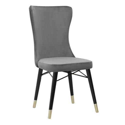 Dining Chair LUISE Grey - Black/Gold legs