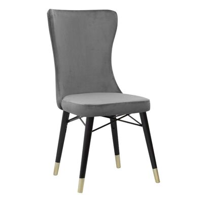 Silla de Comedor LUISE Gris - Patas Negro/Oro