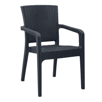 Fauteuil de jardin PIACERE Anthracite 57x55x86cm