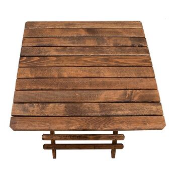 Table Pliable JANET Bois de Hêtre Noyer 60x60x75cm 4