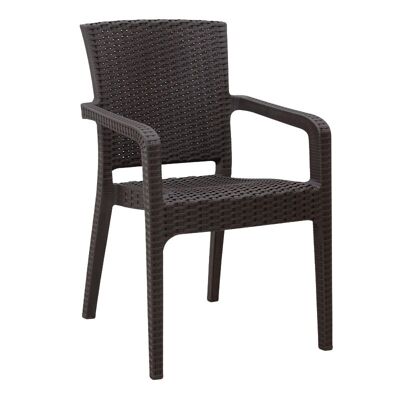 Fauteuil de jardin PIACERE Marron 57x55x86cm