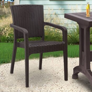 Fauteuil de jardin PIACERE Marron 57x55x86cm 2