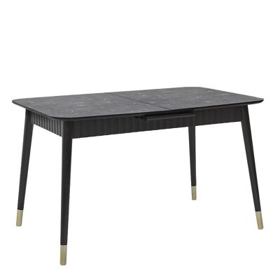 Extending Dining Table MELISSA Black Marble Effect