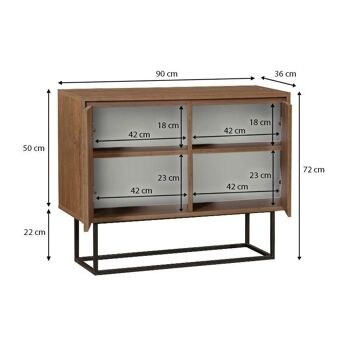 Buffet RAMIREZ Noyer 90x36x72cm 4