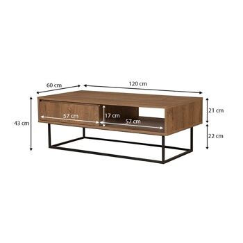 Table basse SASCHA Noyer 120x60x43cm 6