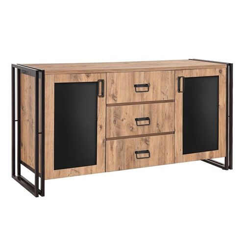 Buffet PRACTIC Pine - Black 160x45x80cm