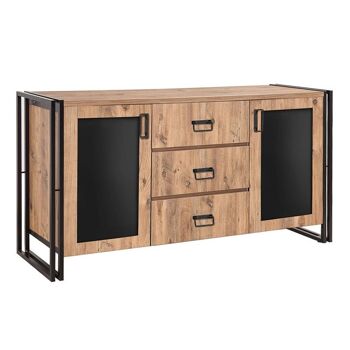 Buffet PRACTIC Pin - Noir 160x45x80cm 1